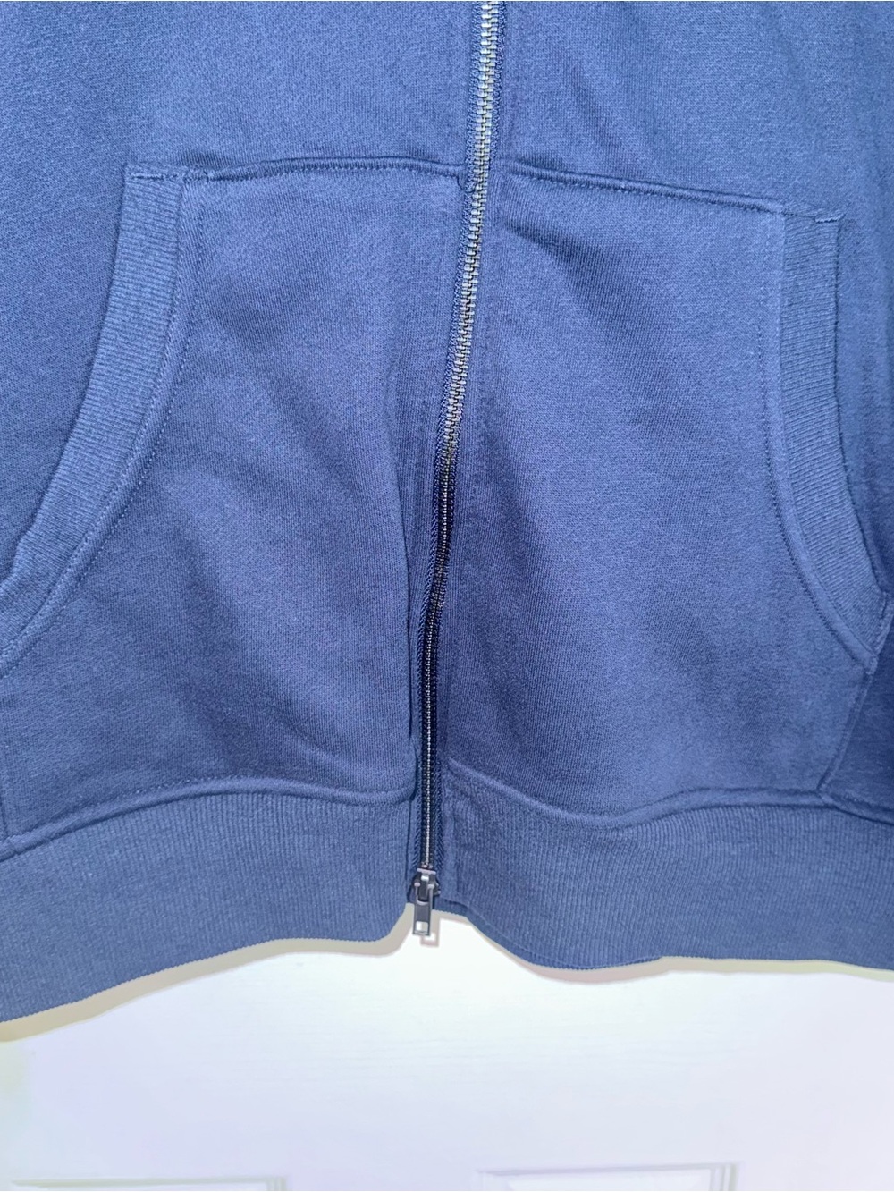 Women’s XL Oversized Full Zip Fleece Hoodie Two Way Zip Blue Cotton Soft Casual - Picture 5 of 16